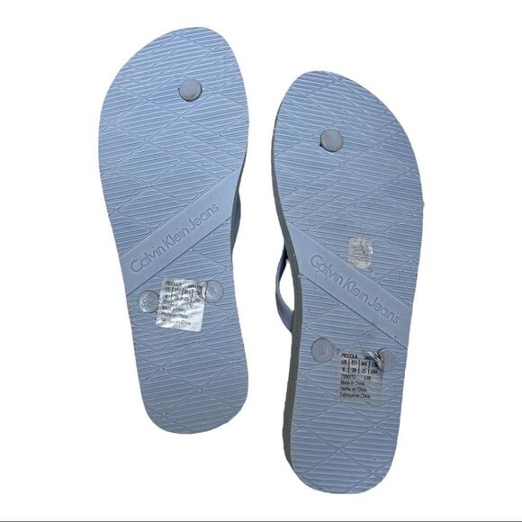Calvin Klein Flip Flops Logo Sandals Bright Beach Travel - Picture 3 of 8